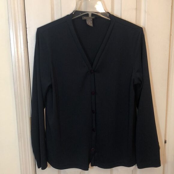 Vintage van Heusen Wms Sz M Navy Blue Cardigan, lightweight used good condition - Picture 5 of 15